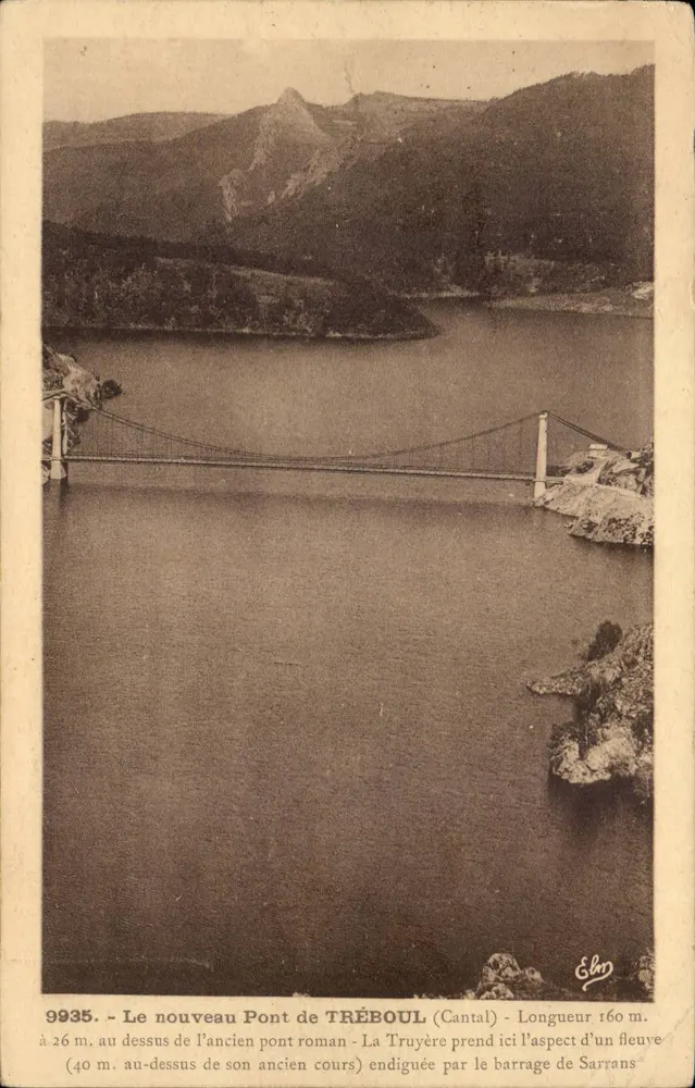 O novo Ponte de Tréboul (Cantal) — vista do barragem de Sarrans — editor Elan, n° 9935 - Frente