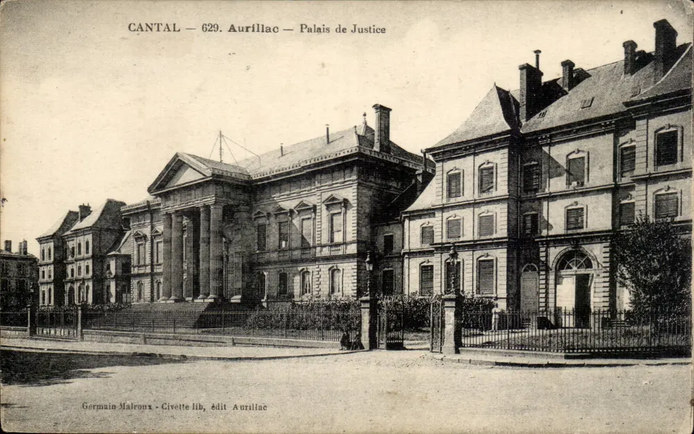 Aurillac — Palácio de Justiça — Germain Malroux, Civette lib, editor Aurillac - Frente