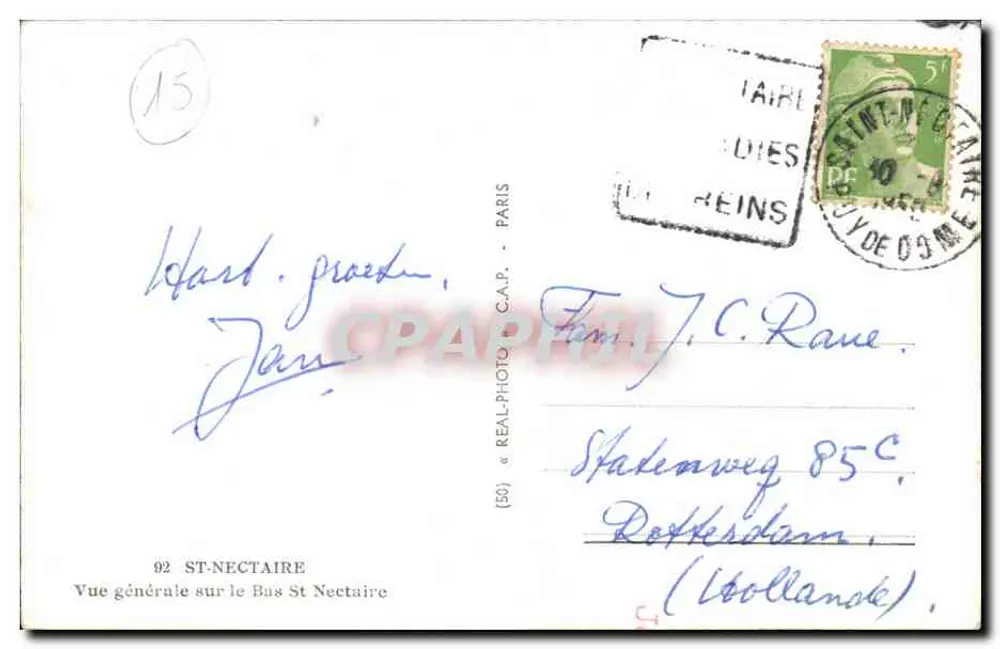 Visão geral do Bus St Nectaire — editor C.A.P. n° (50) - Verso