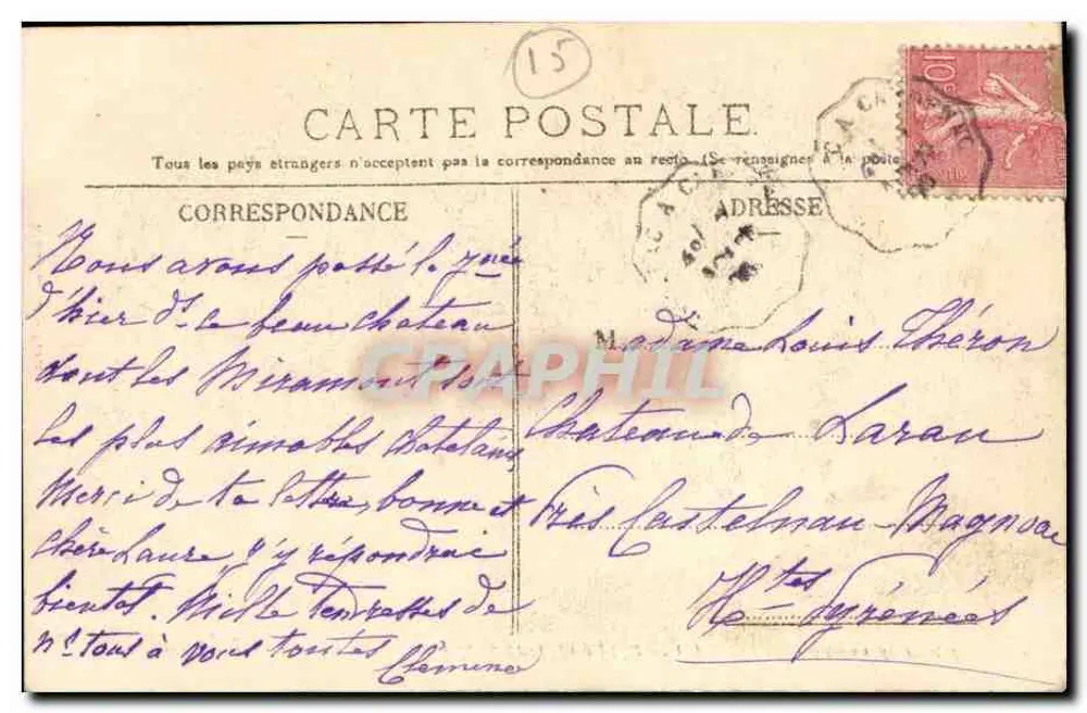 Schloss Pestel — Polminhac, nahe Vic-sur-Cère (Cantal) — L’Hirondelle - Paris, n°481 - Rückseite