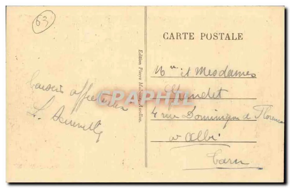 Vic-sur-Cère - Passerelle du Pas-de-Cère — Edition Pierre Malouss, n° B 157 - Rückseite