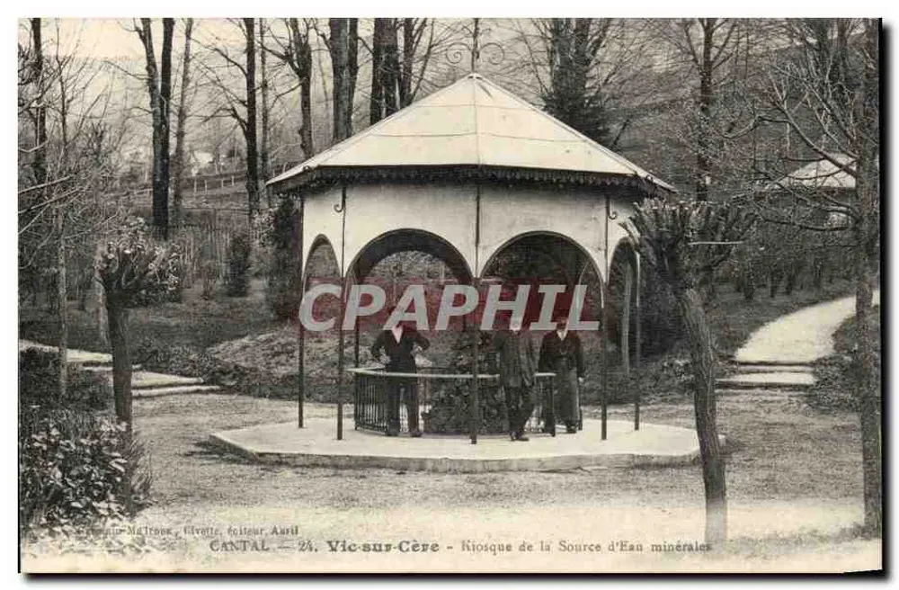Vic-sur-Cère — Kiosk der Quelle mit Mineralwasser — Verleger Auriol, Nr. 24 - Vorderseite
