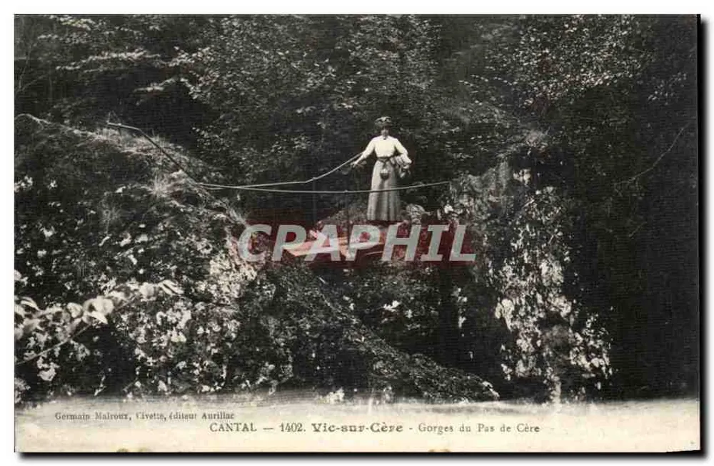 Gorges du Pas de Cère — Vic-sur-Cère — Germain Malroux, Civette, Verleger Aurillac — Nr. 1402 - Vorderseite