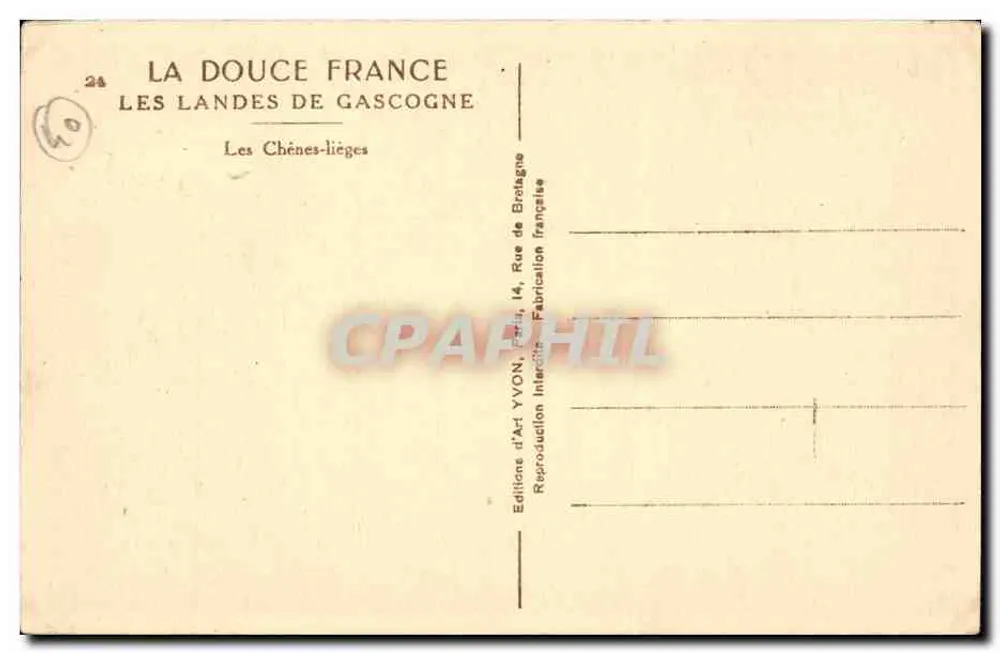 Os Carvalhos de Borracha — As Landas da Gasconha — Edições d'Art YVON, Paris - Verso