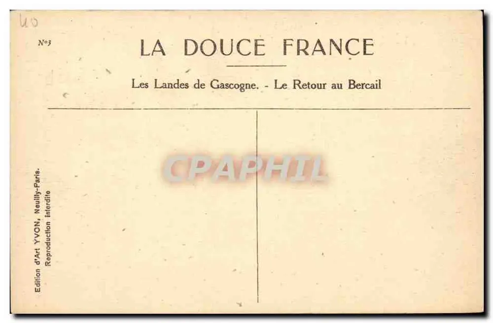 Die Landes von Gascony — Rückkehr zum Ursprung — Kunstausgabe YVON, Neuilly-Paris - Rückseite