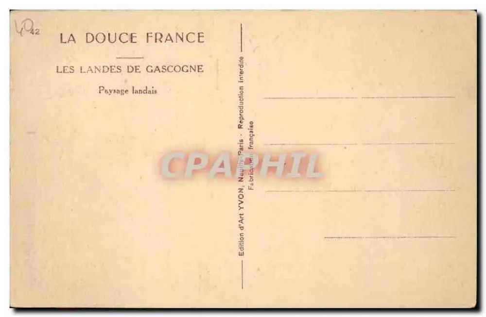 Die Landes de Gascogne — Landschaft der Landes — Édition d'Art YVON, Paris - Rückseite