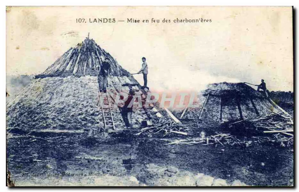 LandeS — Mise en feu des charbonnières — Éditeur : Mont de Maran - Vorderseite