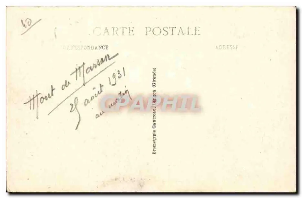Landes-Stierkampf — Ein Sturz von Giovanni — Brumotype Gautreau, n°1105 - Rückseite