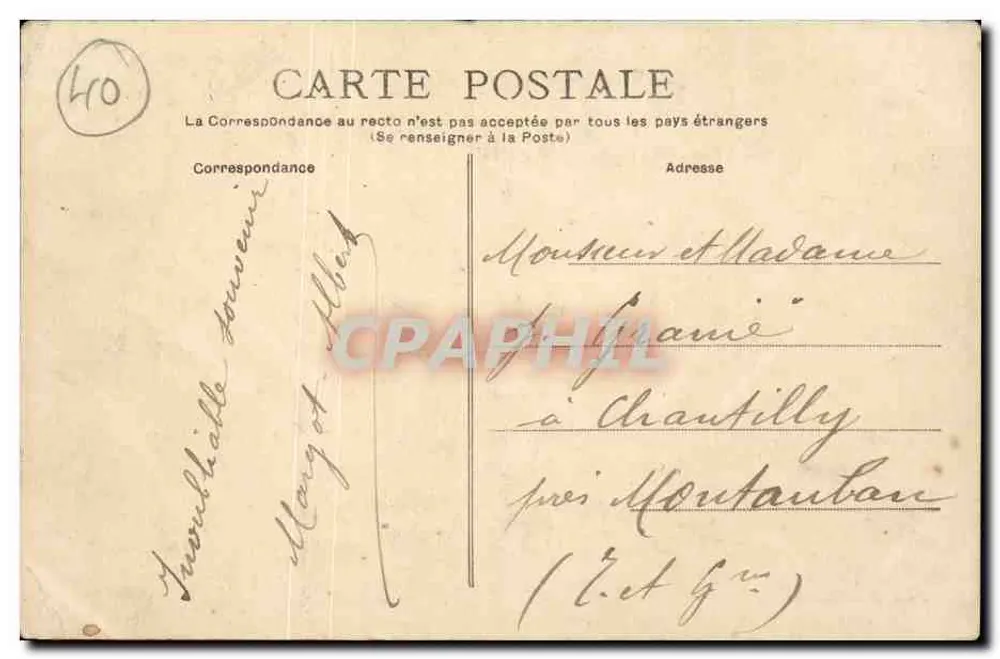 DAX — Panorama e Ponte sull'Adour — Editore: Bittencourt, Cane et Dujoussot - Verso