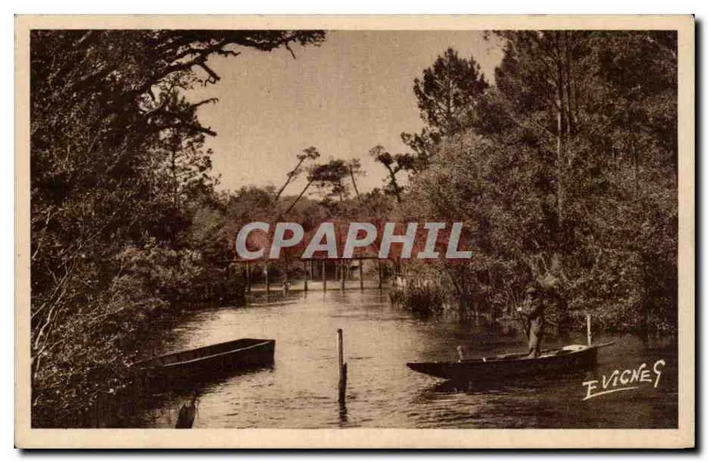 Léon (Landes) - Strom von Huchet — Aalfang • sardiat • E. Vignes - Vorderseite
