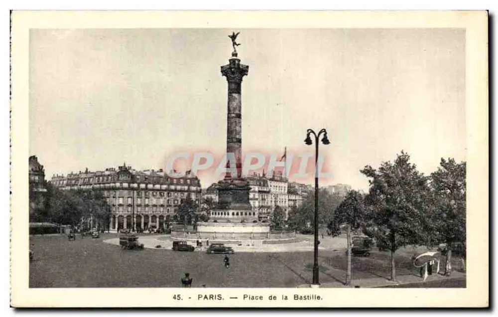 Praça da Bastilha — Paris — editor A. Leconte, 38 rue Ste-Croix-de-Batonnerie - Frente