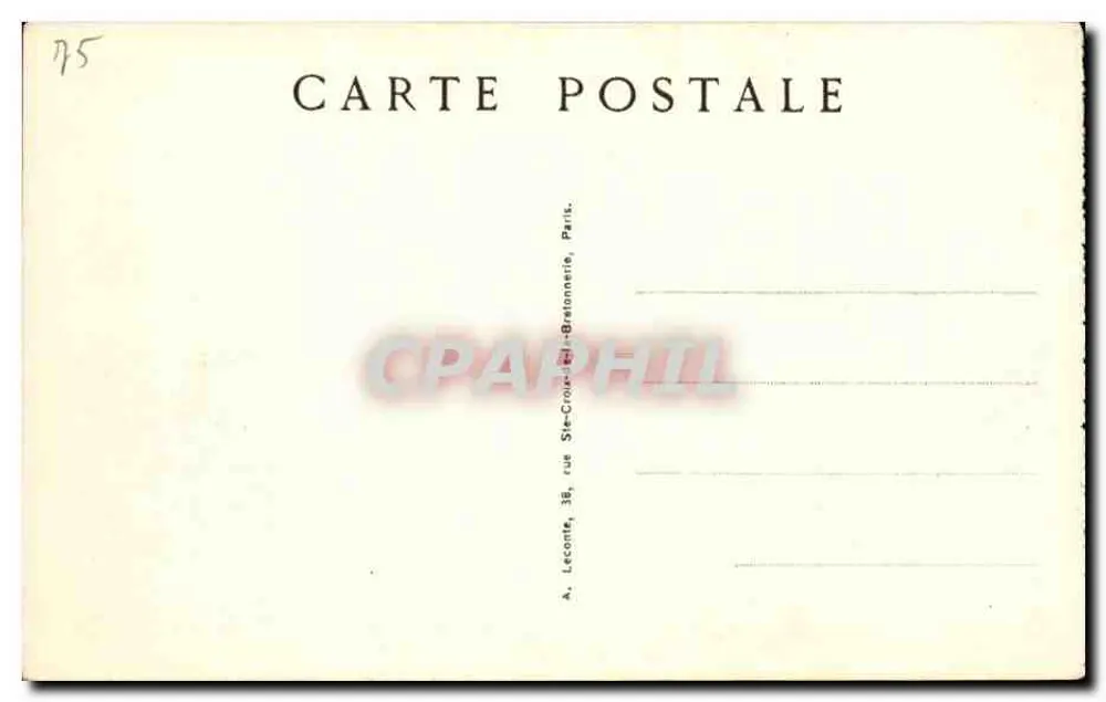 Praça da Bastilha — Paris — editor A. Leconte, 38 rue Ste-Croix-de-Batonnerie - Verso