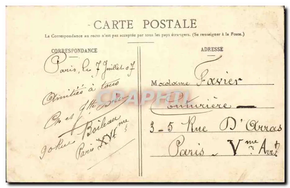 Paris - A Sena ao Point-du-Jour - G. I. - Verso