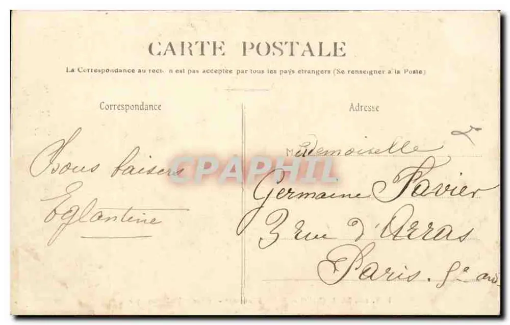 Buttes-Chaumont — Blick auf den See und die Passagierboote — E.V. 210. PARIS (19. Jahrhundert) - Rückseite