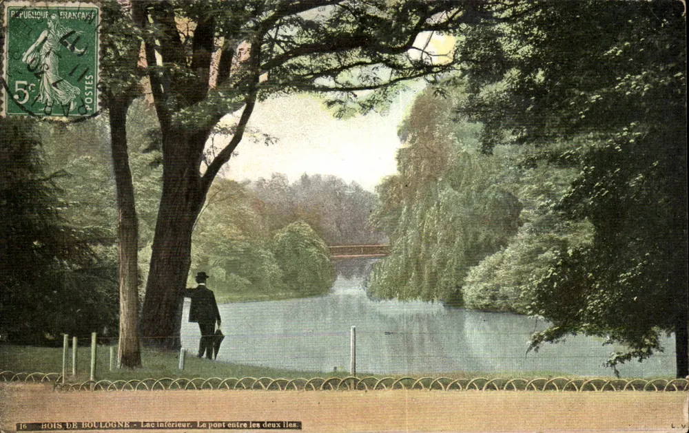 Bois de Boulogne - Unterer See. Die Brücke zwischen den beiden Inseln — L.V. — n°16 - Vorderseite