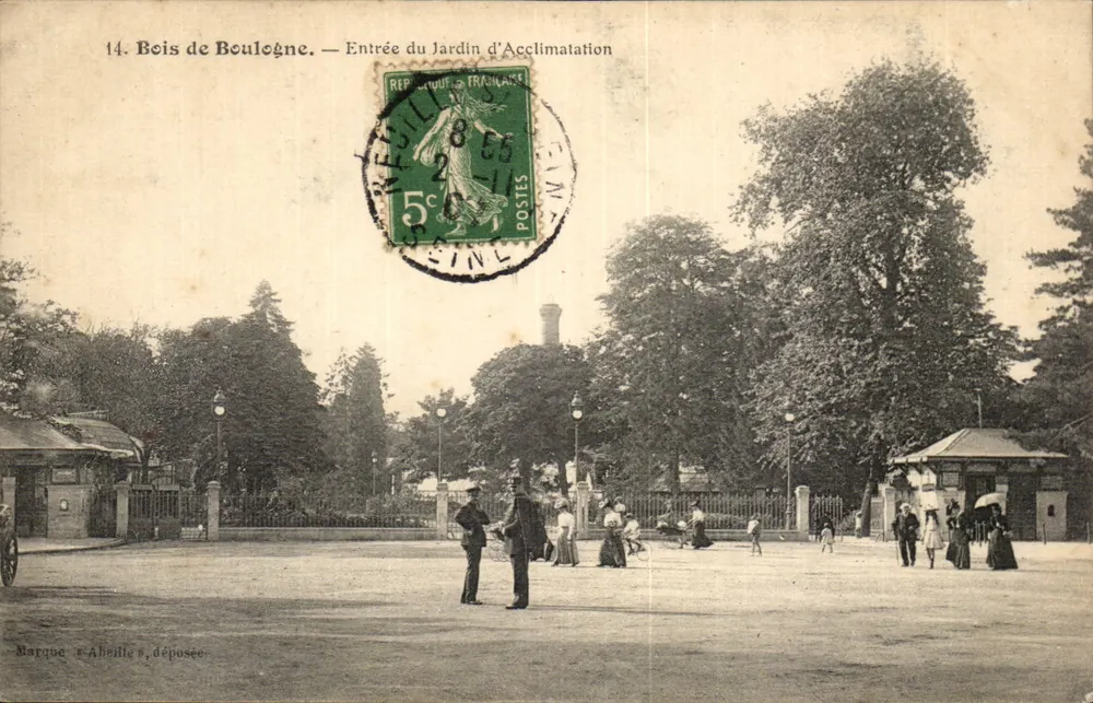 Wald von Beaulogne — Eingang zum Jardin d'Acclimatation — Marke « Abeille », eingetragen - Vorderseite