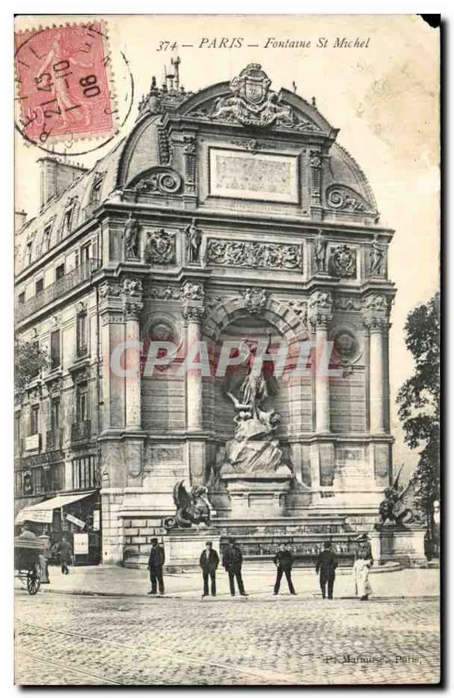 Paris — Fontaine Saint-Michel — P. Marhause, Paris, n° 374 - Frente