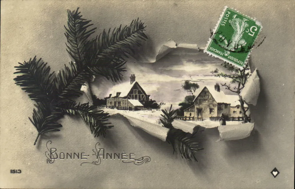 Schneeviertel — Frohe Weihnachten — unbekannter Verlag, Nr. 1513 - Vorderseite
