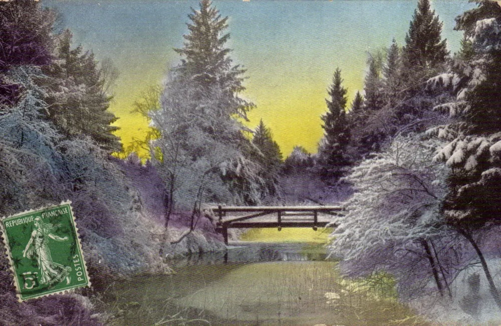 Paisagem invernal com ponte — Editor M.S. 8 437 - Frente