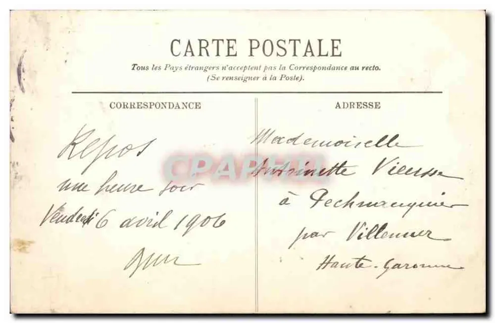 Paris — O Arco do Triunfo — LL. — n° 704 - Verso