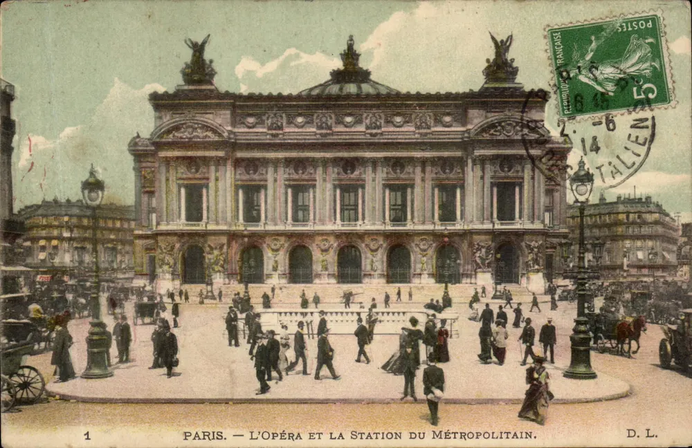 PARIS — DAS OPERA UND DIE METRO-BAHNSTATION — D. L. - Vorderseite