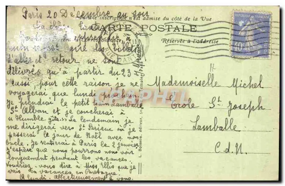 PARIS (9e) — O Ópera — J. H. editor, n° 110 - Verso