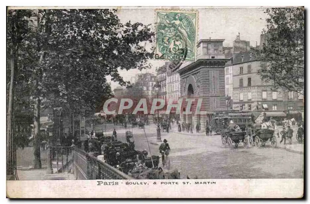 Parijs - Boulevard & Porte Saint-Martin — uitgever niet vermeld, serie-nummer niet zichtbaar - Voorkant