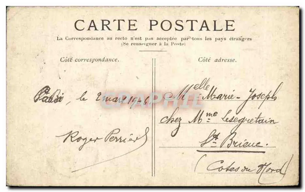 PARIS — O Pequeno Palácio — Editora não identificada, número de série 502 - Verso