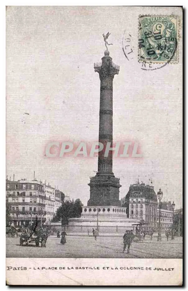 Paris - Die Place de la Bastille und die July-Säule — Verlag nicht sichtbar - Vorderseite