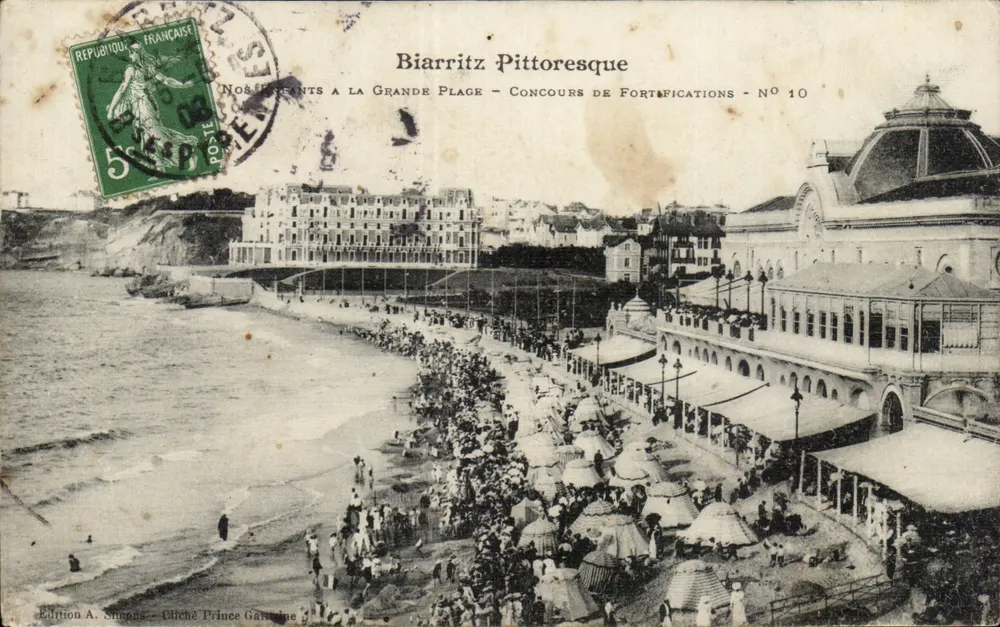 Biarritz Pittoresque — Unsere Kinder an der Grande Plage — Wettbewerb der Befestigungen — Nr. 10 — Edition A. Simpans — Cliché Prince Gauthier - Vorderseite