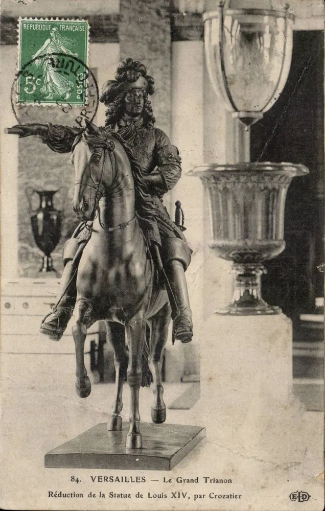 Versailles — Der Große Trianon — Verkleinerung der Statue von Ludwig XIV, von Crozatier - Vorderseite