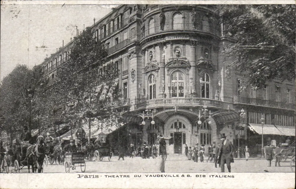 Paris - Theater des Vaudeville & Platz der Italiener — Verlag V. Ingraffi - Vorderseite