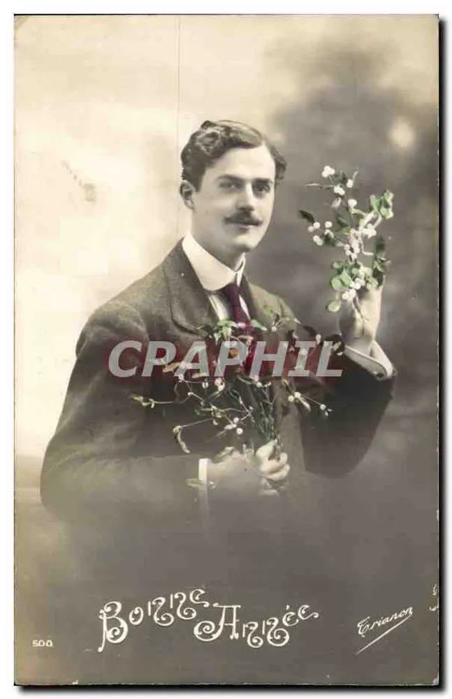 Porträt eines jungen Mannes — mit Blumenstrauß — Verlag Erianon, n°500 - Vorderseite