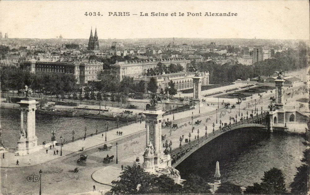 Paris — A Sena e o Ponte Alexandre — Editor E.D. n°4034 - Frente