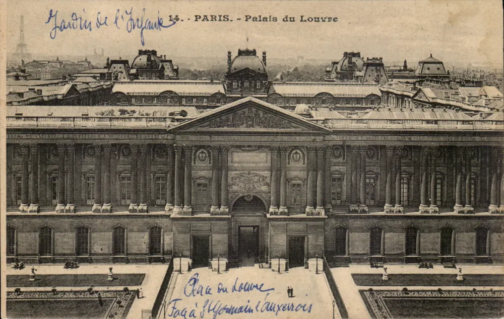 Paris - Palácio do Louvre — vista do jardim da Infanta, editor não identificado, n° de série 14 - Frente