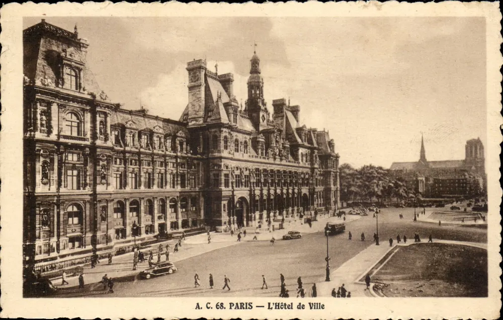 Paris — A Vista do Hôtel de Ville — A. C. 68 - Frente
