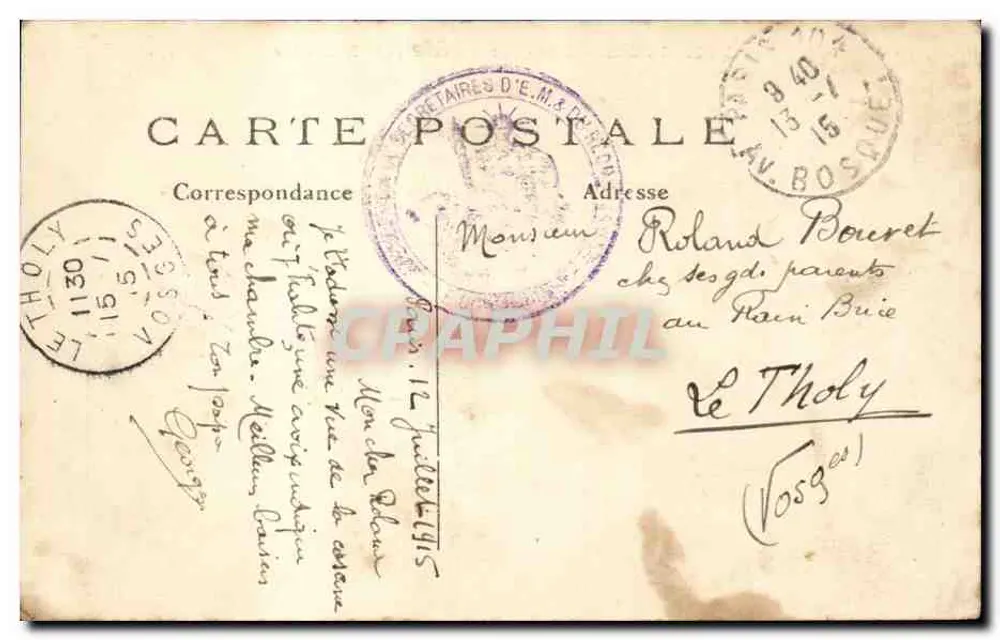 PARIS — Panorama da Escola Militar — J.H. Georg - Verso