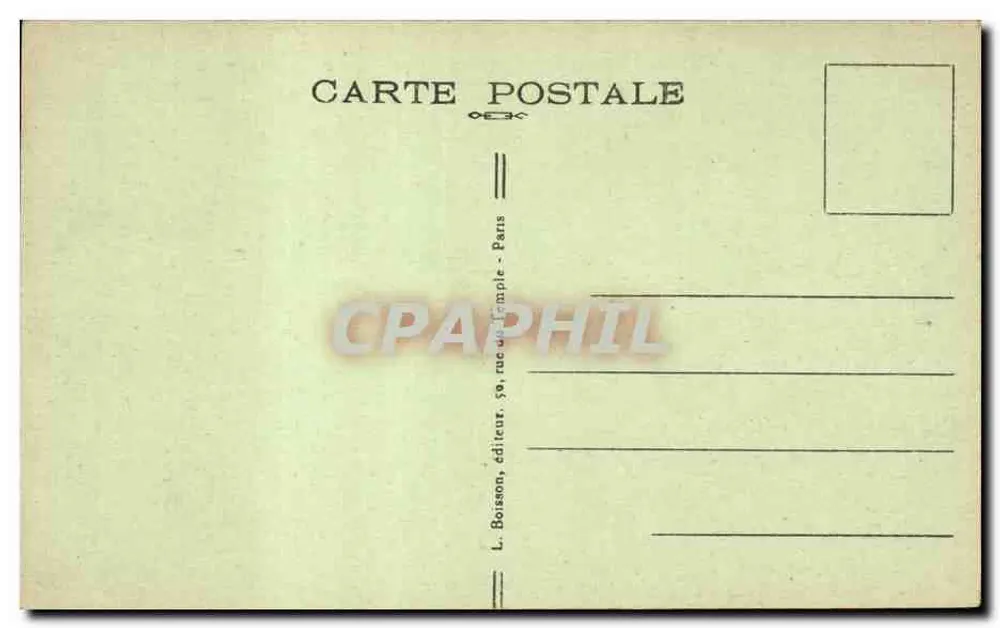 Paris - Rue des Francs-Bourgeois - Palais des Archives Nationales — L. Boisson, Verlag, 59, rue du Temple - Paris - Rückseite
