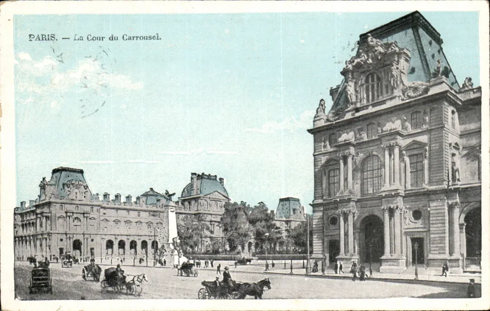 Paris — A Cour do Carrousel — Editor não visível, número de série não legível - Frente