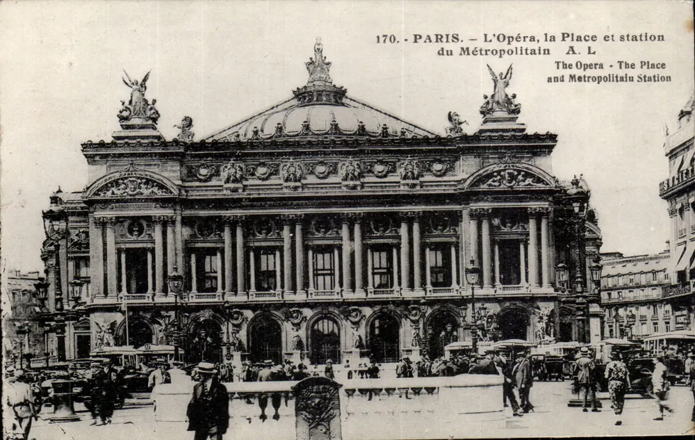 Paris - Das Opernhaus, die Place und die Metro-Station — A. L. n°170 - Vorderseite