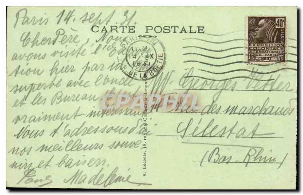 Paris - Das Opernhaus, die Place und die Metro-Station — A. L. n°170 - Rückseite