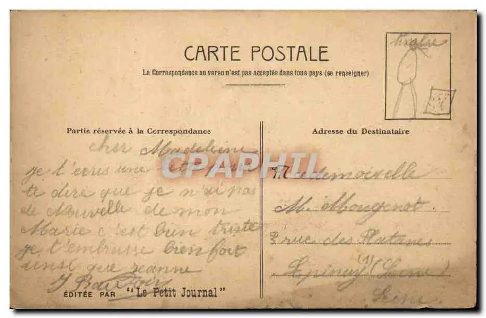 Kirschen — Kinder am Ufer des Flusses — Verlag 'Le Petit Journal' - Rückseite