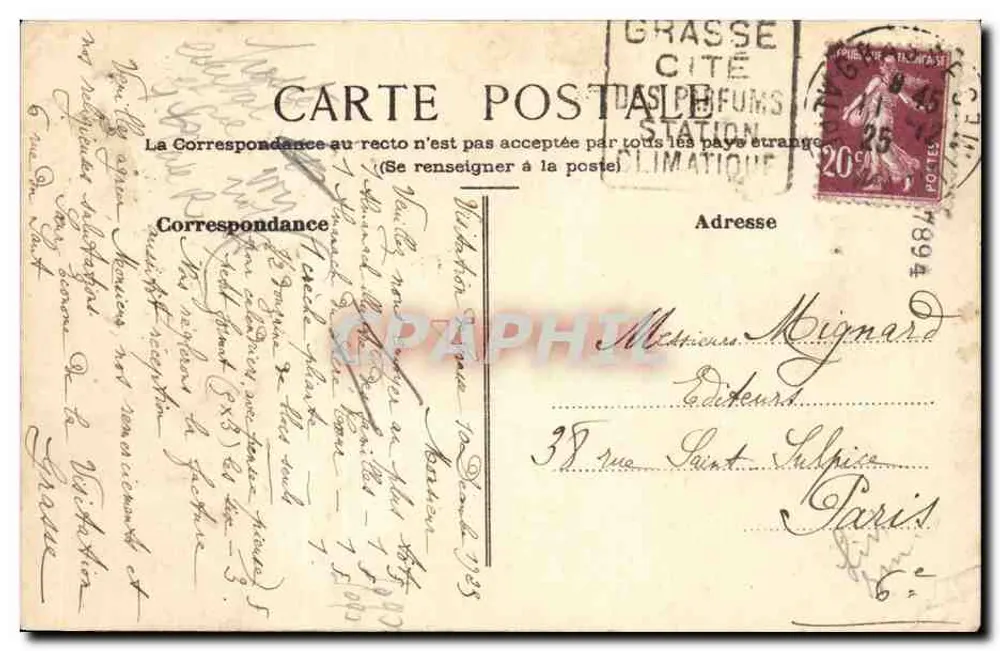 Flores de magnólia — desenho a lápis — Grasse Cidade dos Perfumes - Verso