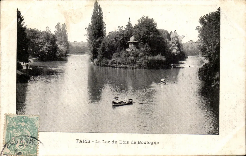 파리 — 부르송 라크(Bois de Boulogne)의 호수 — 발행사 미상, 시리즈 번호 보이지 않음 - 앞면