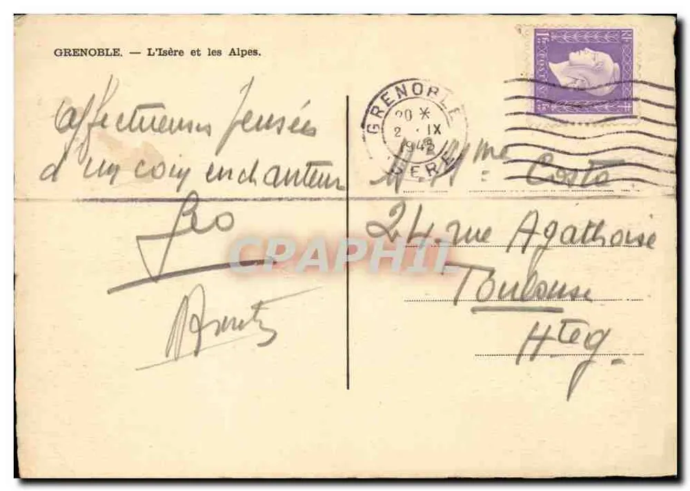 Grenoble — A Isère e as Alpes — editor não visível - Verso
