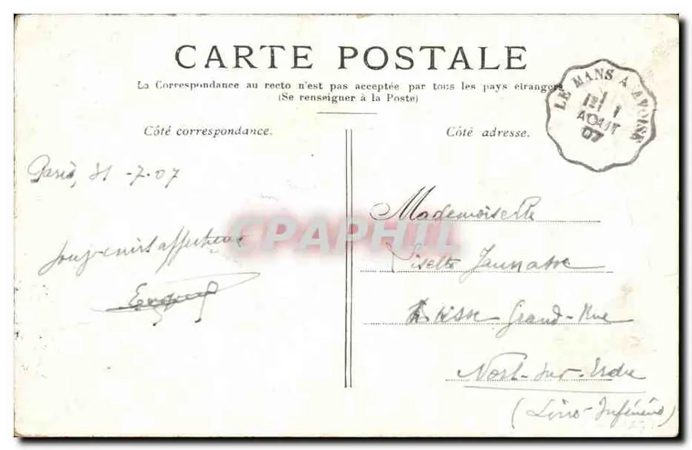 Paris — Jardim do Luxembourg — Editor E. G. (número de série não visível) - Verso