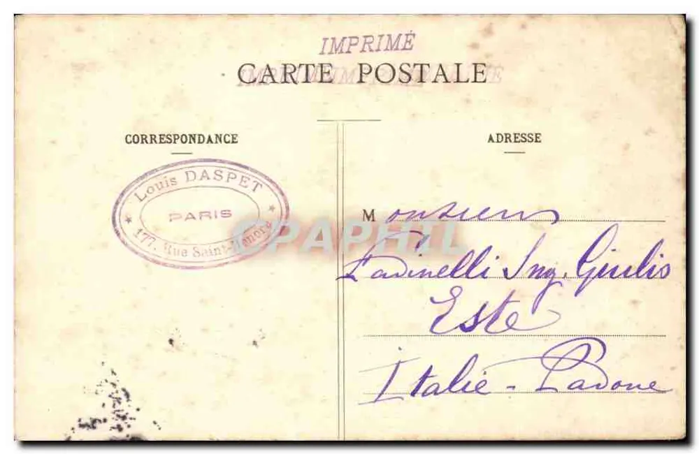 Paris - Avenida dos Campos Elísios — Arco do Triunfo — L. Dathel, n°126 - Verso