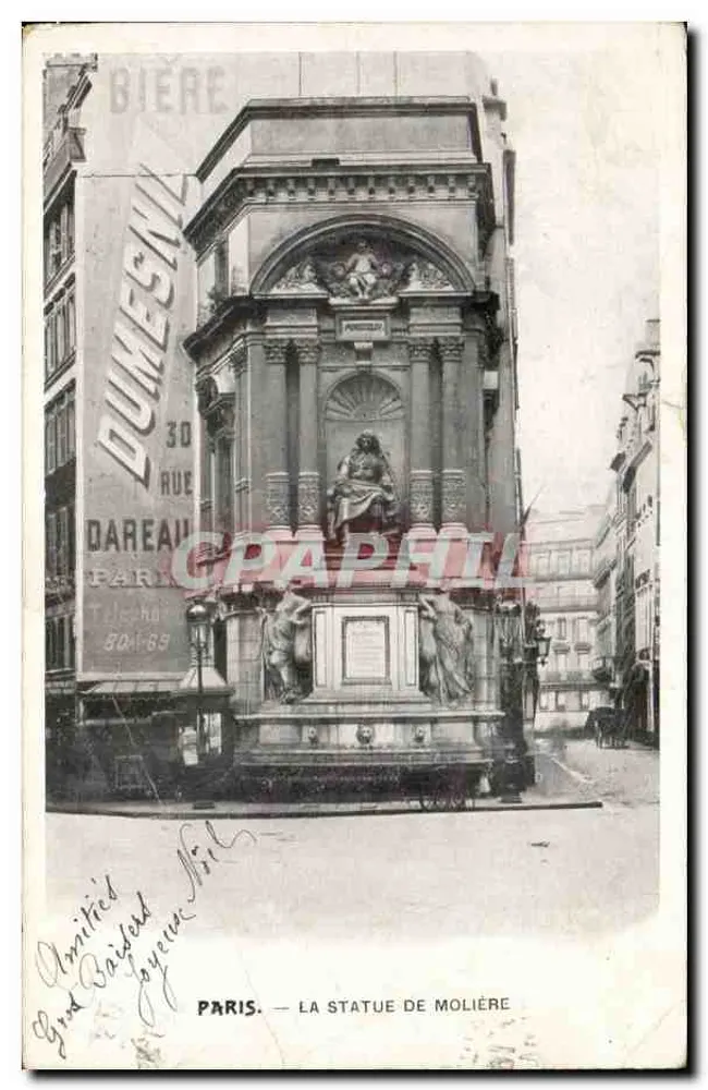 PARIS — A ESTÁTUA DE MOLIÈRE — Dumesnil, 30 rue Daraeul - Frente