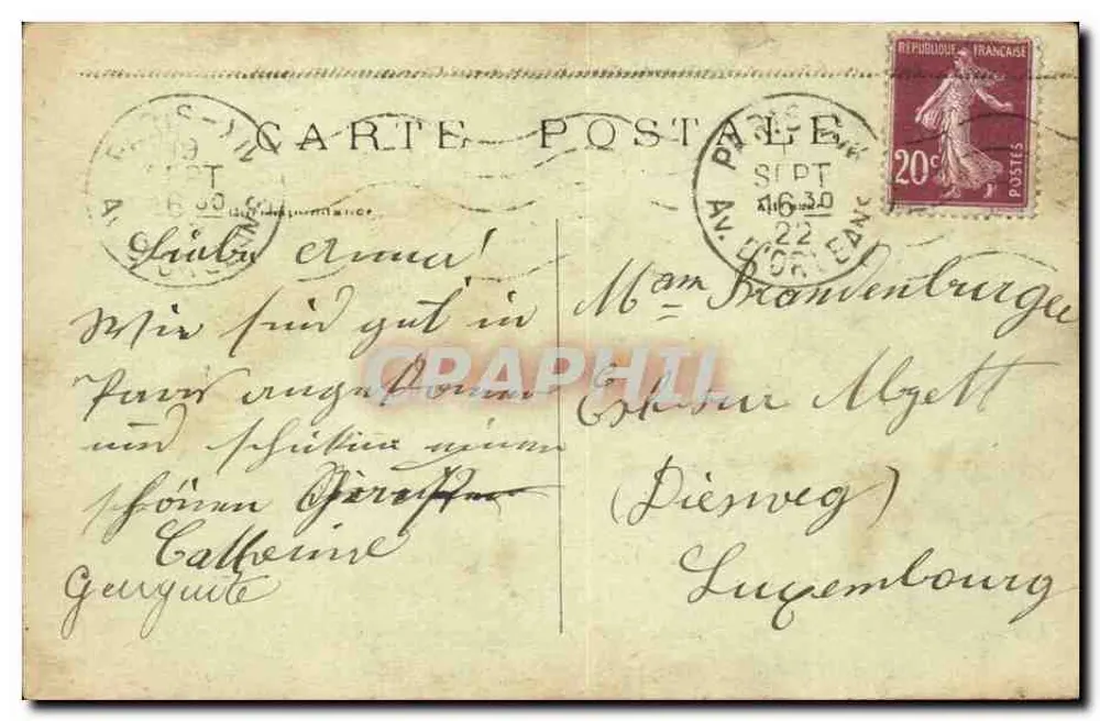 Paris — O Arco do Triunfo do Carrousel — M. J. n° 665 - Verso