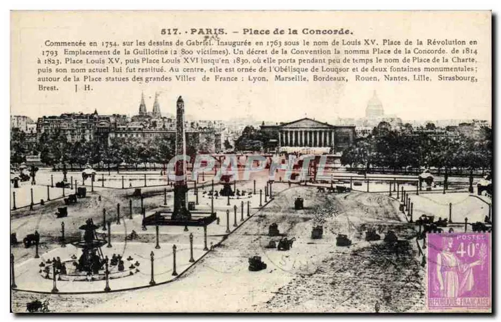 Paris — Place de la Concorde — L. Bonsson, editor, n° 517 - Frente